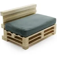 Bananair - Palletkussen - afneembare hoes - Waterbestendig Zitkussen - Tuinkussen voor Palletbank - 120x80 cm - Donkergrijs