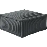 Bananair - Chaise longue module voor modulaire bank - Voetenbank - Zitzak - Geribd imitatiebont - 80x60 cm - Donkergrijs