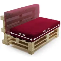 Bananair - Multifunctioneel Waterbestendig Palletkussen - afneembare hoes - Geschikt als zit- en rugkussen - Tuinkussen voor Palletbank - 120x60 cm - Rood