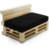 Bananair - Palletkussen - afneembare hoes - Waterbestendig Zitkussen - Tuinkussen voor Palletbank - 120x80 cm - Zwart