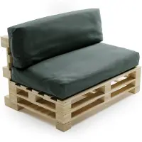 Bananair - Palletkussens Set - Afneembare hoes - Waterbestendig - Tuinkussens voor Palletbank - 1x Zitkussen 120x80x15 cm & 1x Rugkussen 120x40x15 cm - Donkergrijs