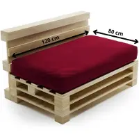 Bananair - Palletkussen - afneembare hoes - Waterbestendig Zitkussen - Tuinkussen voor Palletbank - 120x80 cm - Rood