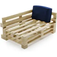 Bananair - Palletkussen - Afneembare hoes - Waterbestendig hoekkussen - Tuinkussen voor Palletbank - 60x40 cm - Blauw