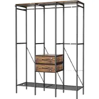 Happiq Kledingkast Elegance XXL - Met gordijn - Kledingrek - Goud - Met kledingroede voor hal, slaapkamer of woonkamer