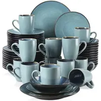 Happyment Castillo Serviesset - 48 delig - 12 persoons - Groen - Dinerborden - Bordenset - Ontbijtborden - Diepe borden - Servies - Keukenservies
