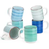 Happiq Artemia Mokkenset - 6 stuks - 470ml - Koffiemokken - Melkbeker - Met oor
