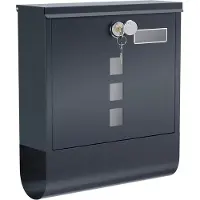 In And OutdoorMatch In En OutdoorMatch Brievenbus RVS Irma - Slot & klep - Brievenbus Brievenbus - Krantenrol Wandbrievenbus - Ophangbaar - Grijs - 33x11x35cm