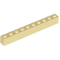 LEGO 50 stuks 6111 steen/blok 1x10, basisstenen, 50 beige