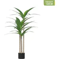 ACXIN Kunstplant Boom Brasilhout - Kunstmatige Indoor Outdoor Boom - Natuurhout Stam - PVC Bladeren - 120cm Hoogte