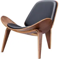 Happyment Moderne Stoel - Walnoothout - Fauteuil - Eyecatcher In De Kamer