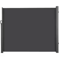 Happyment Zijluifel Fioren - Windscherm - Tuinschem - Zonnescherm - Intrekbaar - Voor Tuin, Buitenzwembad, Patio & Terras - Zwart - 3x1.8m