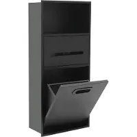 Happiq Inbouwnis deluxe - Opbergkast - Douchenis - Voor Badkamer, Keuken en Woonkamer - Verzonken wandkast - RVS