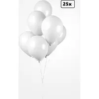 Partyxplosion 25x Ballon wit 30cm - Festival feest party verjaardag landen helium lucht thema