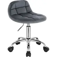 Happyment Draaikruk modern - Met rugleuning Op wielen - Kapperskruk - Roze - Zadelkruk - Tabouret Werkkruk - Ergonomisch -
