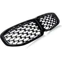 Happiq Voorbumper Grille Zorric - Hexa - Voor BMW 1 Serie F40 (2020+) - Diamant Stijl - Gloss Black - Auto accessoires