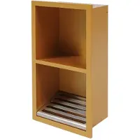 Happiq Verzonken Opbergkast - Inbouwnis - Voor Badkamer en Keuken - 2-Laags Ingebouwd Nisrek - RVS - Goud