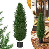 LZQ 2e Kunstzeder 150cm Kunstbeukboom in Pot Cypresplant UV-bestendige Kunstplanten Cederboom Balkonplanten Kunstgroen voor Tuin Balkon Terras Woonkamer Kantoor