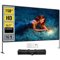 Happyment XXL Projectorscherm - 150 Inch - Inclusief standaard - 4K Full HD kwaliteit