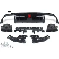Happiq Achterbumper Carbon Zyro - Achterbumper - Voor Mercedes Benz C-Klasse W205 (2015-2021) - Carbon Look - Met Uitlaat Endtips - Auto Accessoires