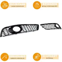 Happiq Mistlamp Covers Zyrell - Grille - Honingraat Zwart - Voor Audi A3 8P (2009-2012) - Voorbumper Accessoire