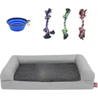 Happyment Hondenbench Valora - 76cm - Hondenbed - Hondensofa - Hondenzetel - Wasbaar - Ook voor katten - Lichtgrijs