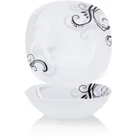 Happiq Cavallo Serviesset - 2 delig - 6 persoons - Wit - Dinerborden - Bordenset - Diepe borden - Ontbijtborden - Servies - Keukenservies