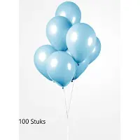 Partyxplosion 100 x Licht Blauwe Ballonnen 100% biologisch afbreekbaar , 30 cm doorsnee, Huwelijk, Communie, Koningsdag, Voetbal, Verjaardag, Themafeest, Versiering