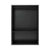 Happiq Douchenis - Inbouwnis - Voor badkamerwand - 2-laags wandnis met LED-verlichting - Stijlvol en functioneel - Buitenformaat 33,3*48,5*10 cm