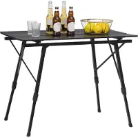 Happyment Camping klaptafel zwart - Inklapbaar - 4 personen - Picknicktafel - Kinderen & volwassenen - Verstelbaar in hoogte - Black friday - Kerstcadeau