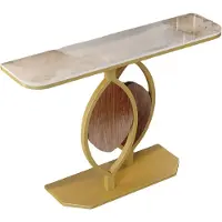 Happyment Consoletafel Royal Valora - Wit/goud - Wandtafel - Marmerlook - Haltafel - Sidetable - 120cm