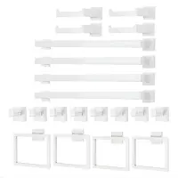 Happiq Handdoekstangset - Handdoekrek - Handdoekhouder - Badkameraccessoires - Voor Wandmontage in Badkamer - Zilver