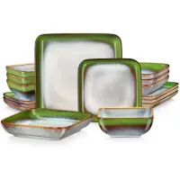 Happyment Valentina Serviesset - 16 delig - 4 persoons - Mix kleur - Dinerborden - Bordenset - Diepe borden - Ontbijtborden - Servies - Keukenservies