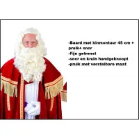 Partyxplosion Luxe Sint baardstel Sint-Nicolaas kanekalon - verstelbaar - Sint en Piet 5 december thema feest luxe baardstel