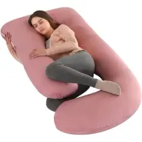 Happiq Zwangerschapskussen Lavish - Verkoelend - Ergonomisch - Lichaamskussen - Body pillow - Zijslaapkussen - Voedingskussen - Voor zijslapen - Roze