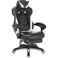 Happyment Premium Gamestoel - Gaming stoel met voetsteun - Verstelbaar - Chair - Ergonomische bureaustoel - Black friday - Kerstcadeau