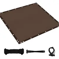 Happiq Schaduwdoek - Voor Tuin, Pergola of Terras - 90% Zonwerend Privacy Scherm - Ademend Netstof met Grommets - Kleur: Coffee-3X4M