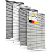 Sol Royal Aluminium Jaloezie Zonder Boren 110x175 cm incl. Klemsteunen – Aluminium Jaloezie Binnen voor Ramen 110 cm breed, 25 mm Lamellen – Privacy- & Zonwering – Lichtgrijs Mat – JA2