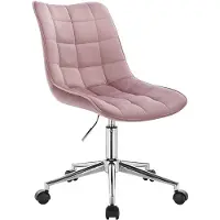 Happyment Ergonomische Bureaustoel Velvet - Op wielen - Bureaustoel voor volwassenen - Roze - In hoogte verstelbaar