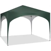 Happyment 3x3m Feesttent - Pop-Up Gazebo met Halfrond Dak - Waterdichte Tuinpaviljoen met Opvouwbare Luifel voor Outdoor Markt en Evenementen