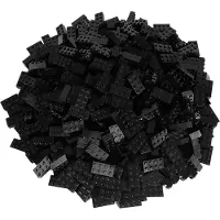 LEGO 2x4 bakstenen zwart - 1000 stuks - Zwarte bakstenen 3001 (3001, LEGO Accessoires)
