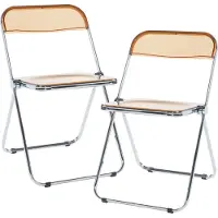En.casa Klapstoel set van 2 Pornainen 74x46x47 cm oranje transparant []