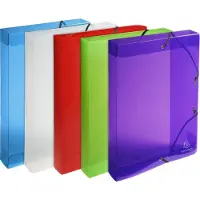 Exacompta 8x Crystal PP Klasseerdoos met Rug 40mm - A4 - Geassorteerd - 59610E