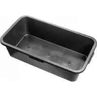 Kadax mortelbak 40 liter, mortelbak voor bouwplaats, 70 x 39 x 18 cm, vierkante cementbak van kunststof, zwarte mortelkist, stabiele betonbak met handgrepen, eetbak, bouwbak, mortar box