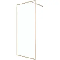 Aurlane Inloopdouche Edge 90x200cm - Goud Profiel - 6 Mm Helder Glas