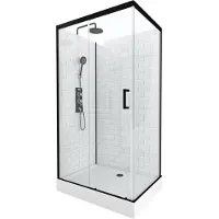 Aurlane Douchecabine Metro - Rechthoek - 110x80x230cm - Zwart Mat