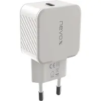 Nevox 2008 USB-C laadadapter, wit, 30 Watt, ondersteunt PD (Power Delivery) en PPS