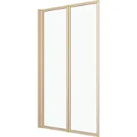 Aurlane Pare baignoire Pivotant 2 Volets Or Doré Brossé - Verre Trempé 4mm - DUPLO