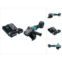 Makita GA 038 GD2 accu haakse slijper 40 V max. 230 mm borstelloos XGT + 2x accu 2,5 Ah + oplader