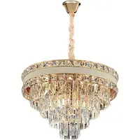 Toolight Hanglamp Met Kristallen G048-cp 50cm Gold