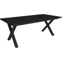Happyment Eetkamertafel Nero - X poten zwart - Eettafel - Rechthoek - 4 tot 8 personen - Massief hout - 200x90x75cm
